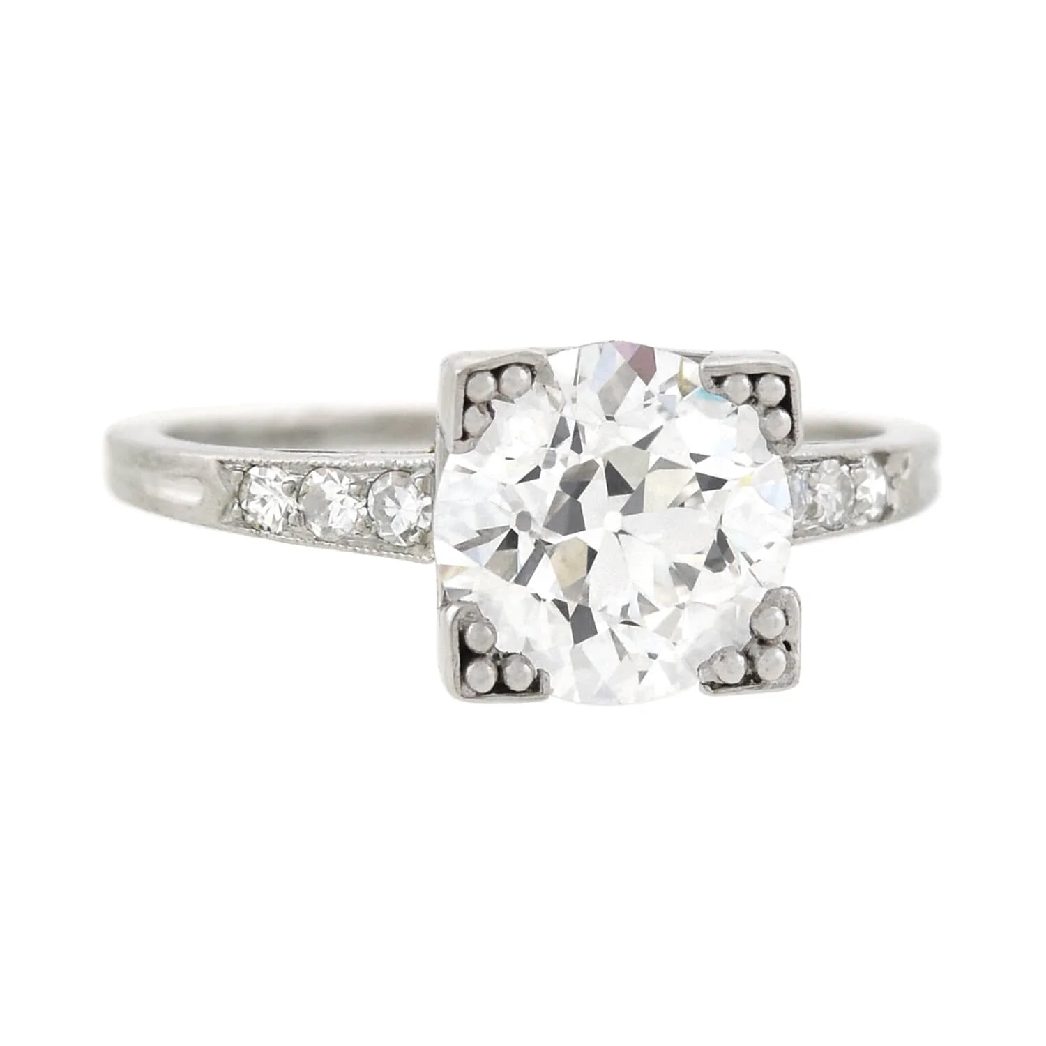 TIFFANY & Co. Late Art Deco Platinum Diamond Engagement Ring 2.16ct - Image 2