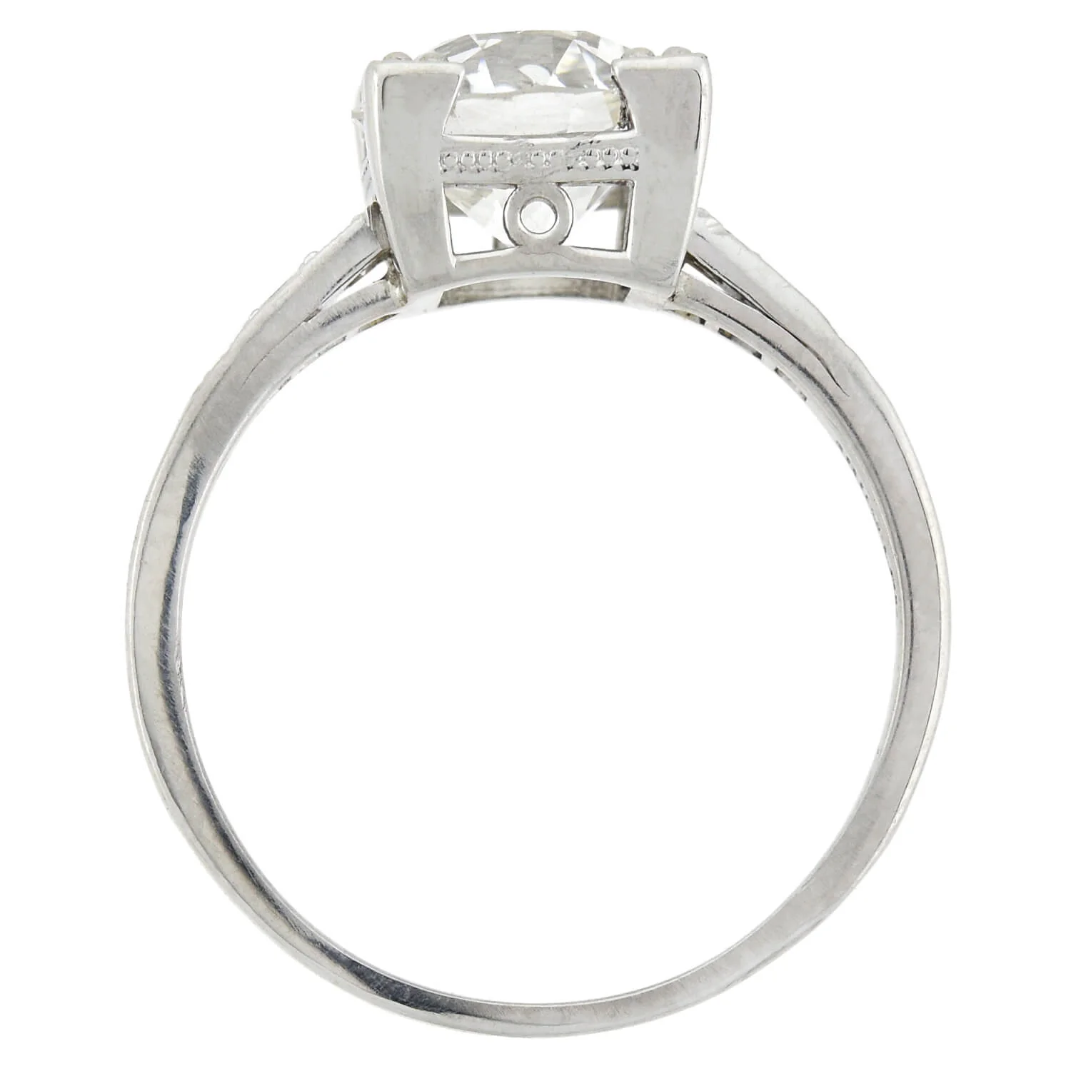 TIFFANY & Co. Late Art Deco Platinum Diamond Engagement Ring 2.16ct - Image 4