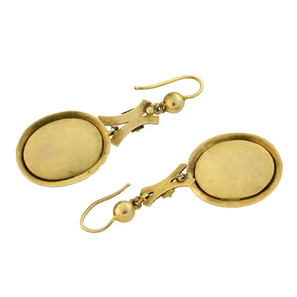Victorian 12kt Gold Banded Agate Earrings - Image 5