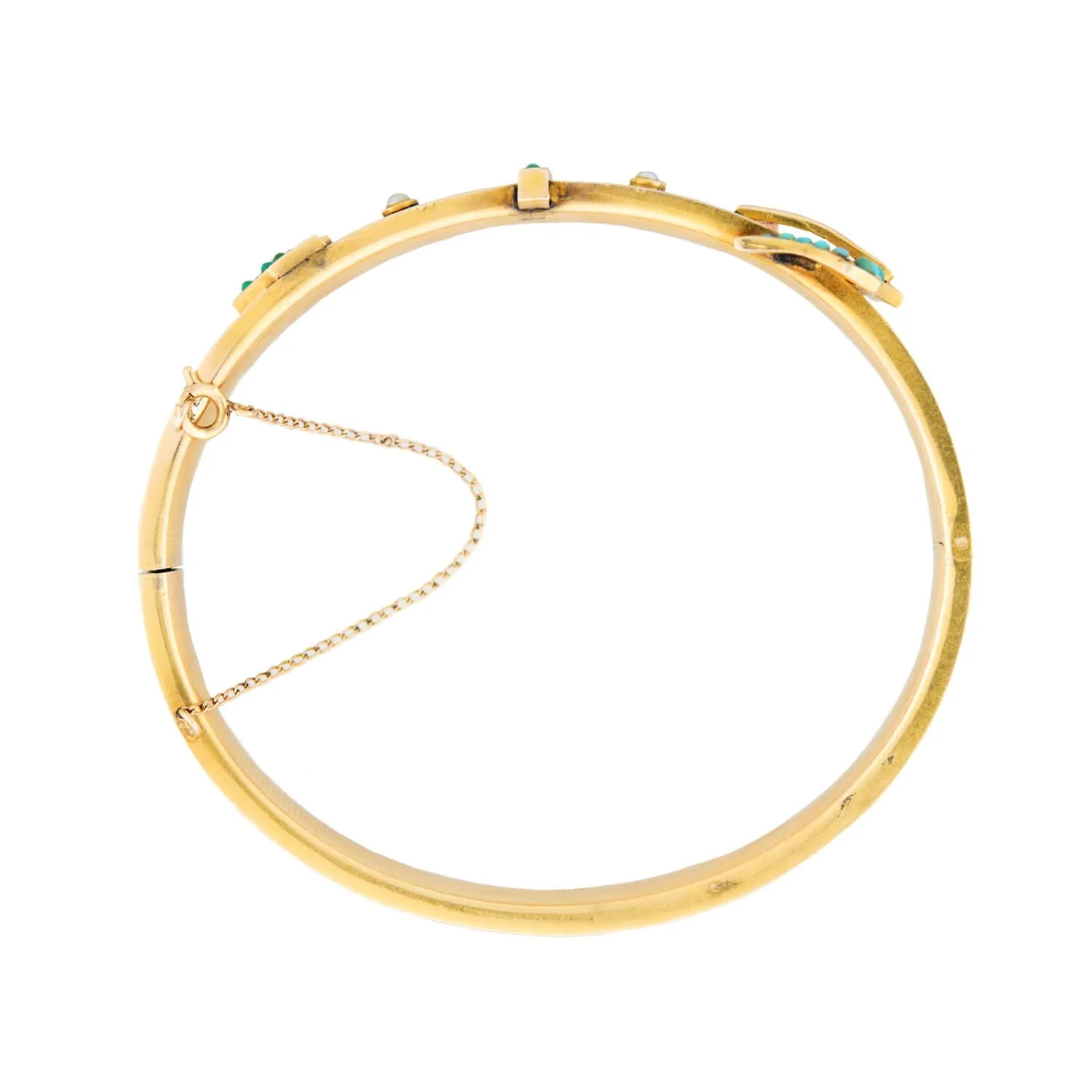 Victorian 14k Turquoise Buckle Bracelet - Image 3