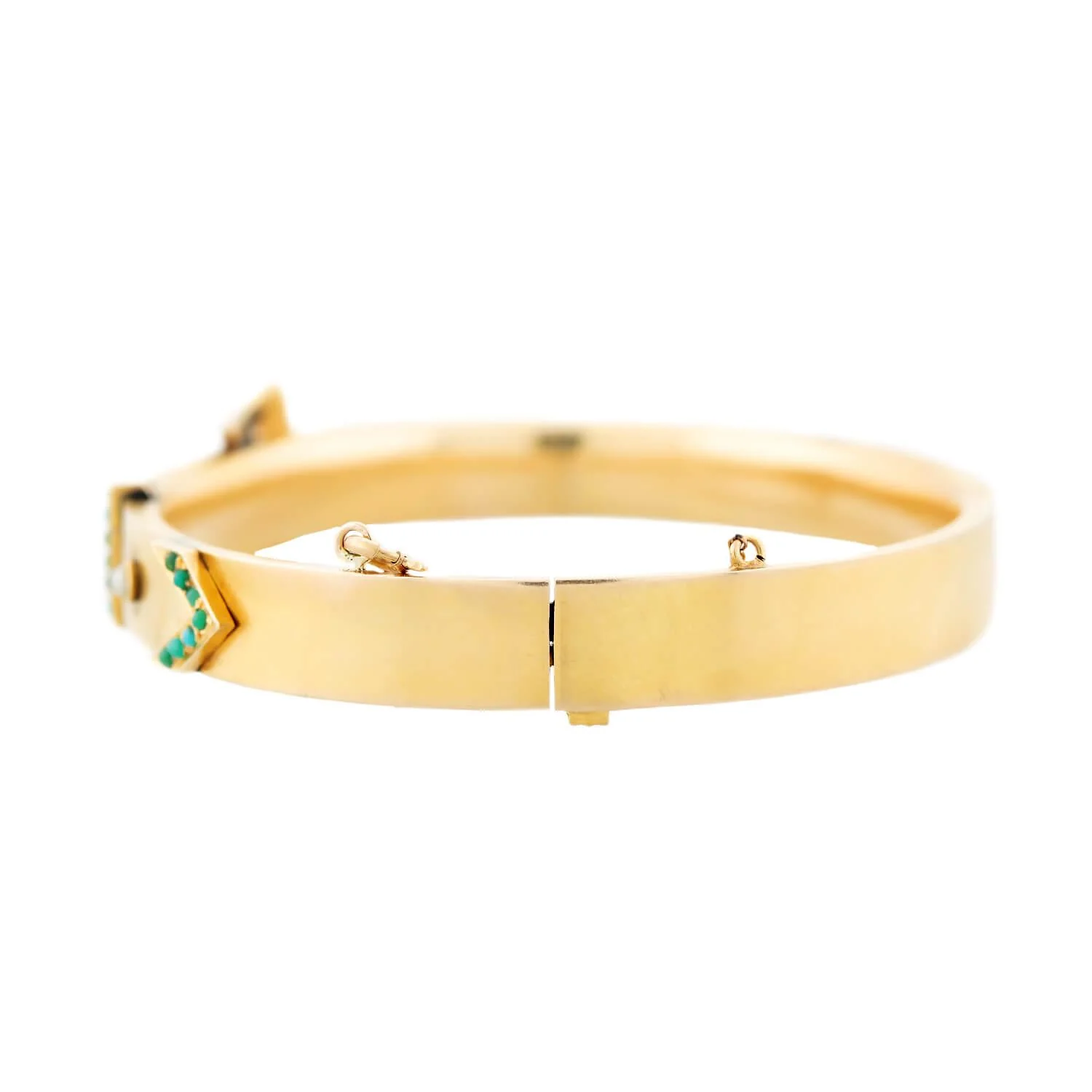 Victorian 14k Turquoise Buckle Bracelet - Image 4