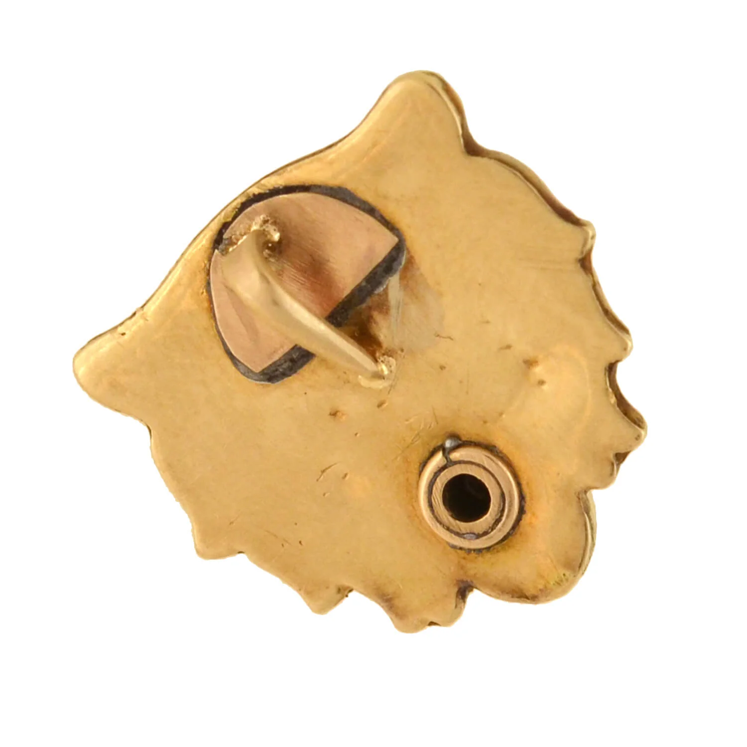 Victorian 15kt Enamel + Diamond Tiger Head Pendant - Image 6