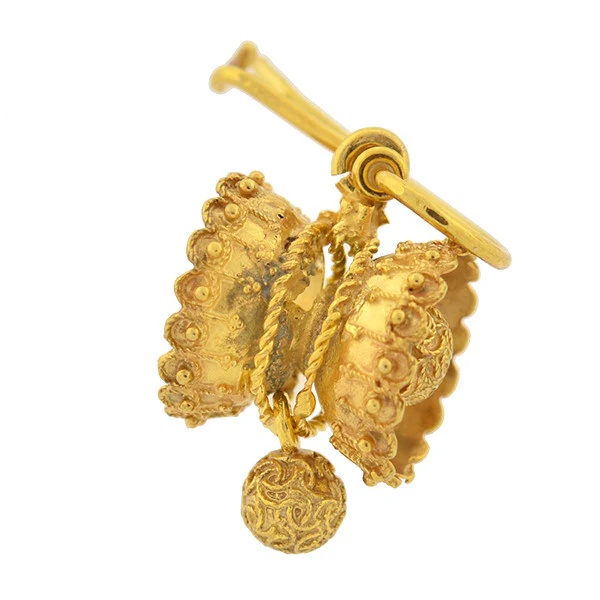 Victorian 15kt Yellow Gold Etruscan Earrings - Image 3