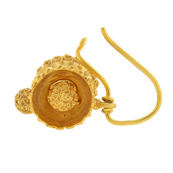 Victorian 15kt Yellow Gold Etruscan Earrings - Image 4