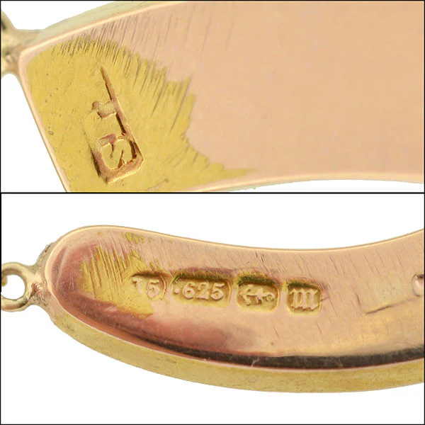 Victorian 15kt Yellow & Rose Gold Horseshoe Necklace - Image 6