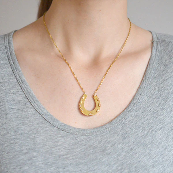 Victorian 15kt Yellow & Rose Gold Horseshoe Necklace - Image 7