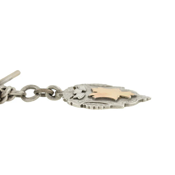 Victorian English Sterling & Rose Gold Medallion Festoon Necklace - Image 6