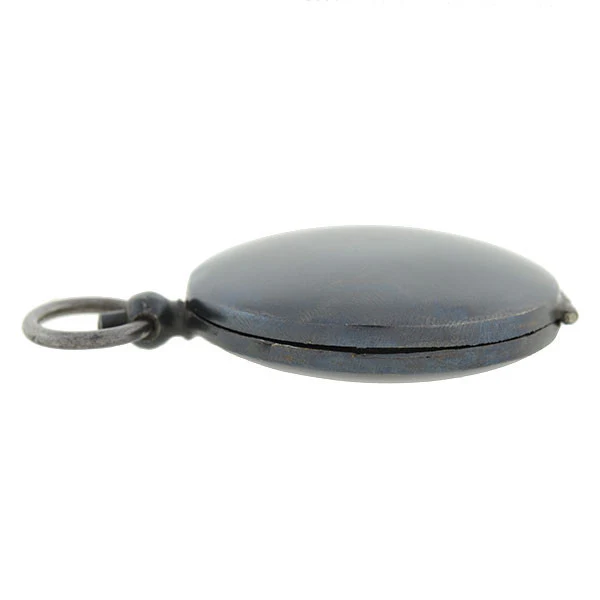 Victorian Large Gunmetal Mirrored Locket - Image 4