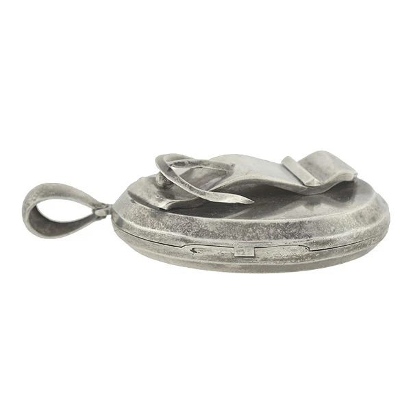 Victorian Large Sterling 3-Dimensional Buckle Locket - Image 6