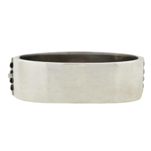 Victorian Mixed Metals Raised Beadwork Bangle Bracelet - Image 3