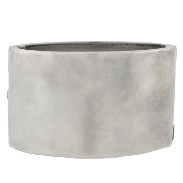 Victorian Silver Mixed Metals Floral Motif Bangle Bracelet - Image 3