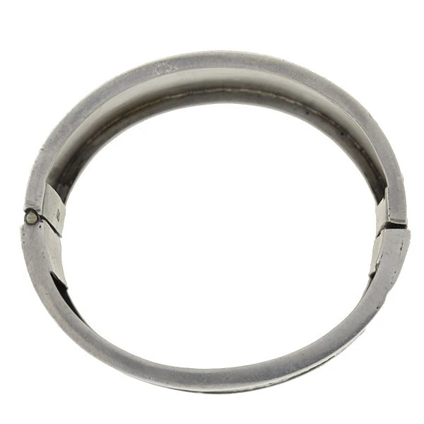 Victorian Silver Mixed Metals Floral Motif Bangle Bracelet - Image 5