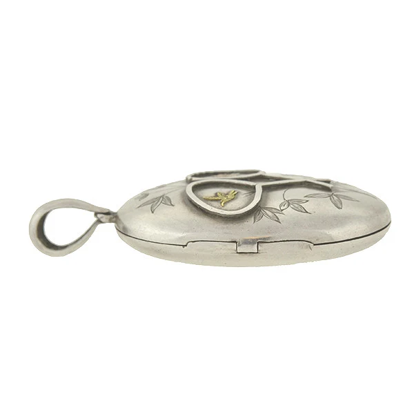 Victorian Sterling Aesthetic Movement Mixed Metals Locket - Image 4
