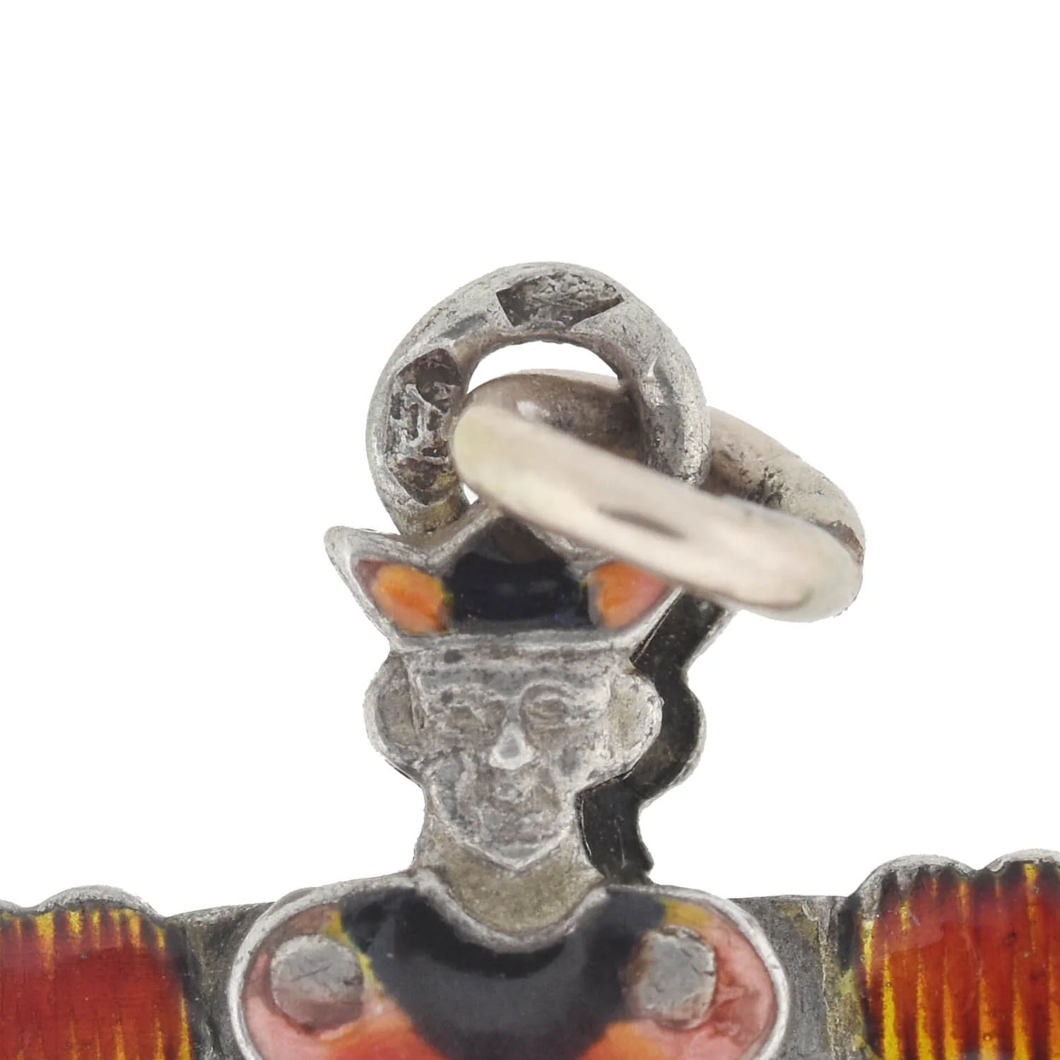 Victorian Sterling Enamel Double-Sided + Moveable Jester Puppet Charm - Image 6
