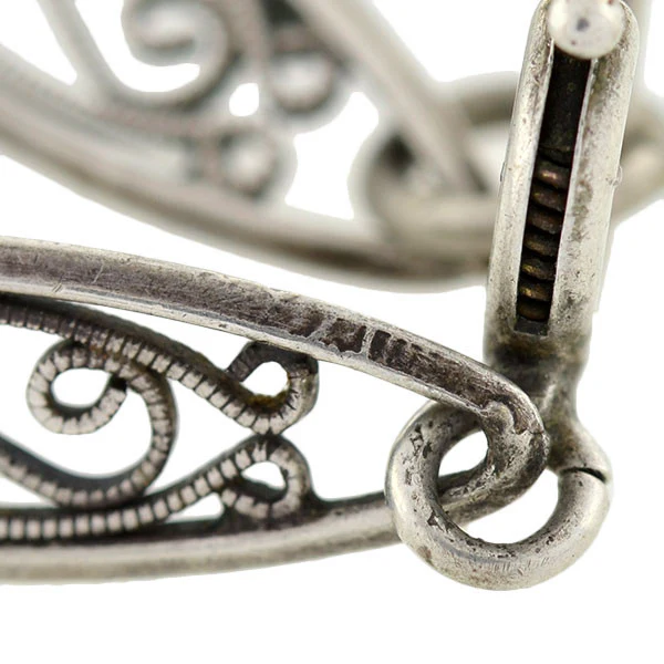 Victorian Sterling Silver Filigree Muff Chain 42" Long - Image 7