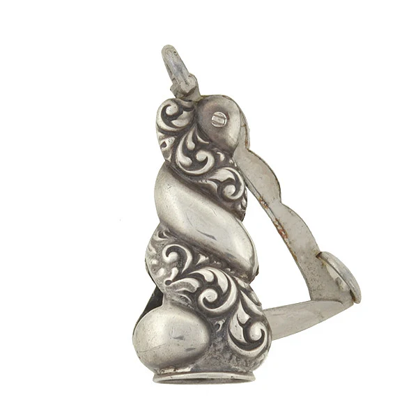 Victorian Sterling Silver Repousse Cigar Cutter - Image 2