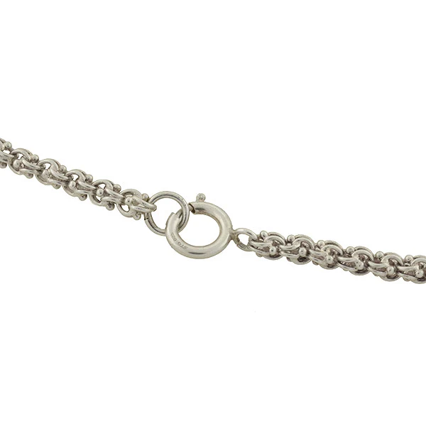 Victorian Style Long Sterling Beaded Link Chain 48" - Image 4