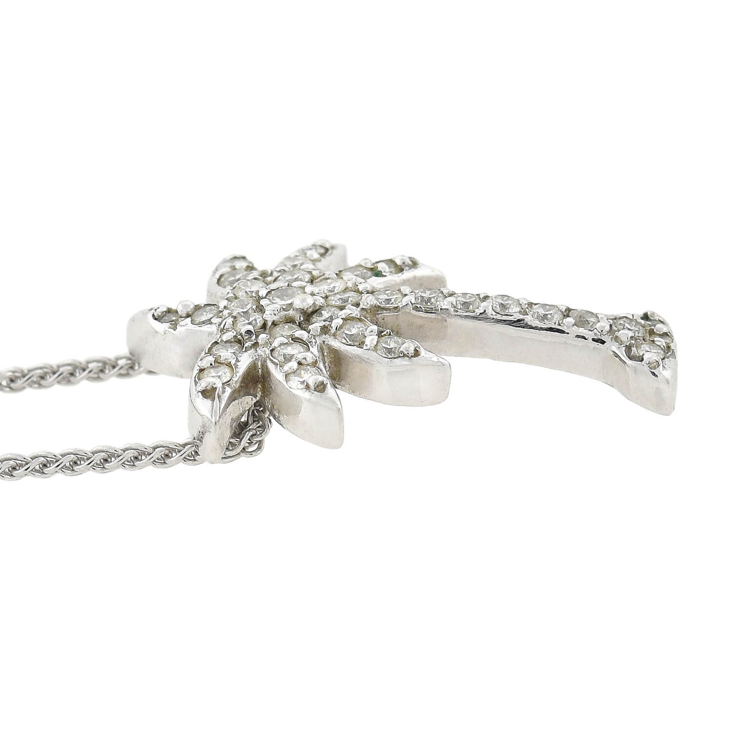 Estate 14kt Diamond Palm Tree Pendant Necklace - Image 3