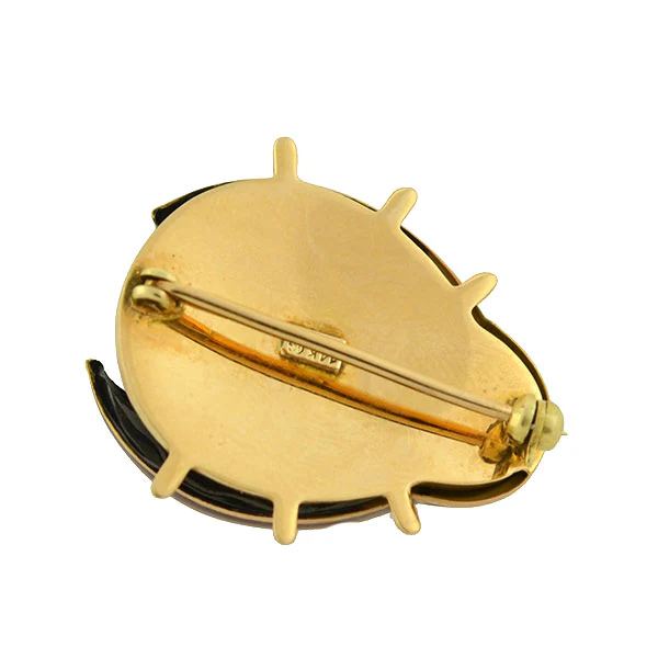 Vintage 14kt Enamel Ladybug Pin - Image 5