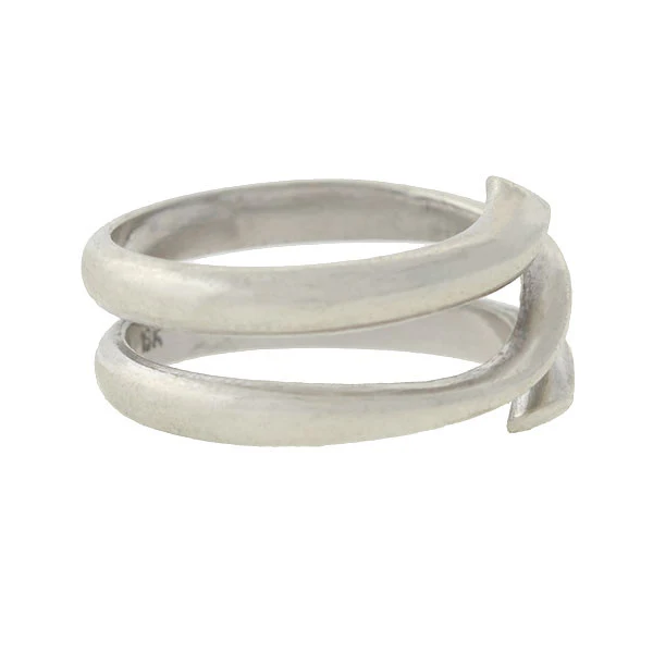 Vintage 18kt White Gold Wrapped Band Ring - Image 2