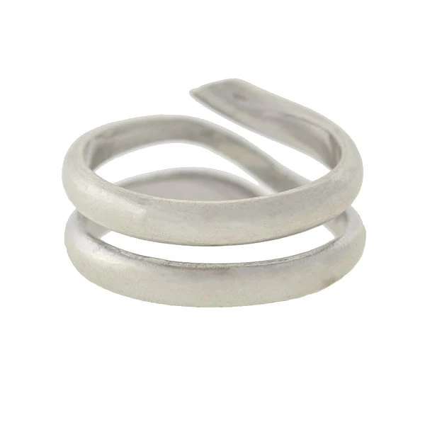 Vintage 18kt White Gold Wrapped Band Ring - Image 3