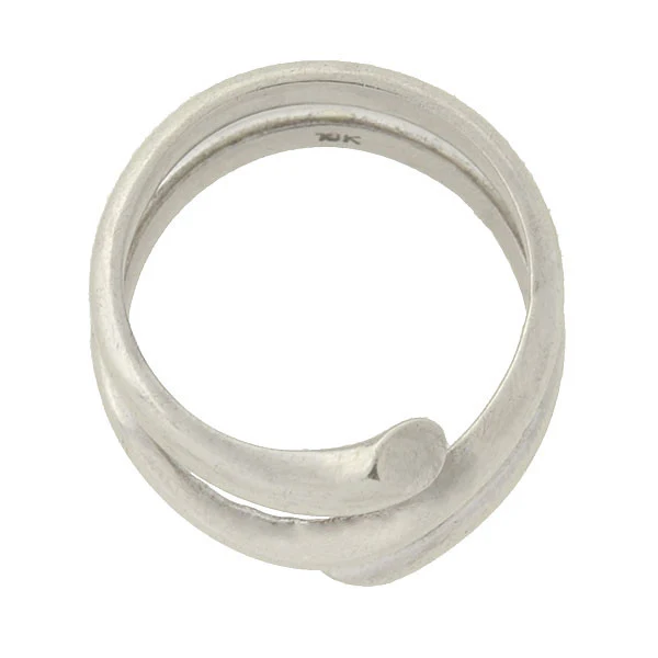 Vintage 18kt White Gold Wrapped Band Ring - Image 5