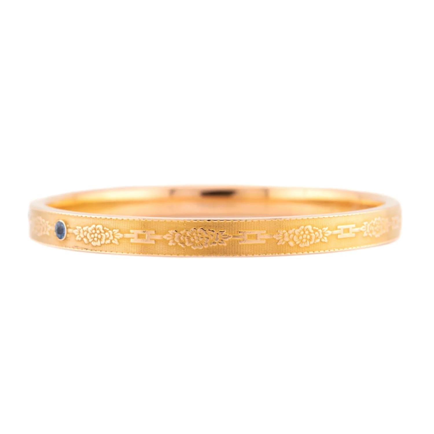 A.J. HEDGES & CO. Edwardian 14k Diamond & Sapphire Bangle - Image 3
