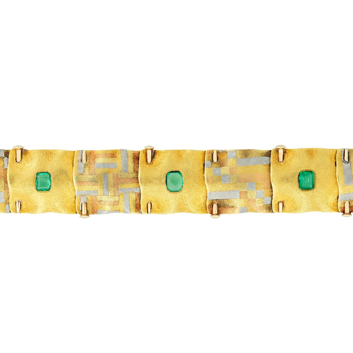 A.J. HEDGES & CO. Edwardian Mixed Metals Emerald Bracelet - Image 3