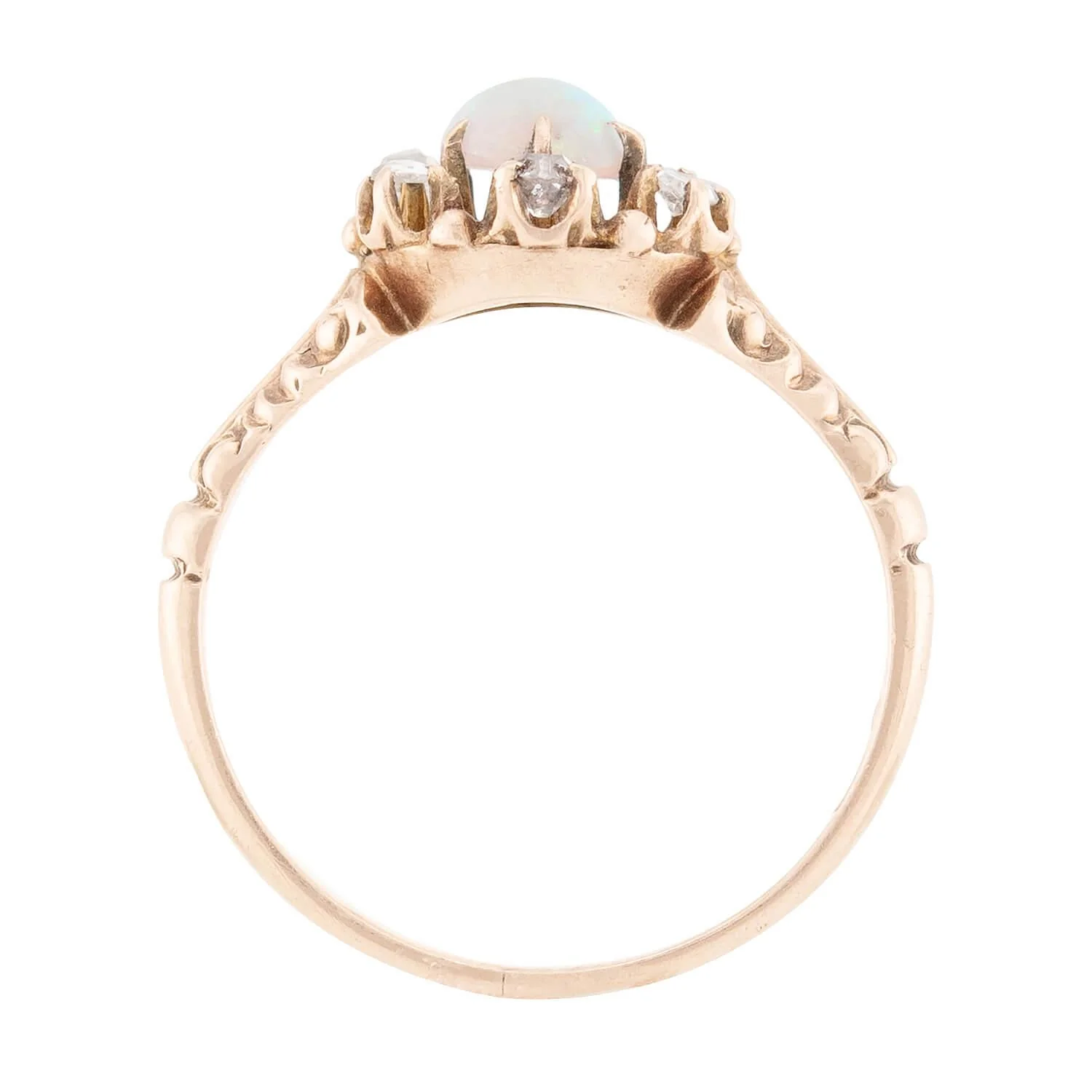 ALLSOP-STELLER INC. Victorian 14k Opal and Diamond Halo Ring - Image 4