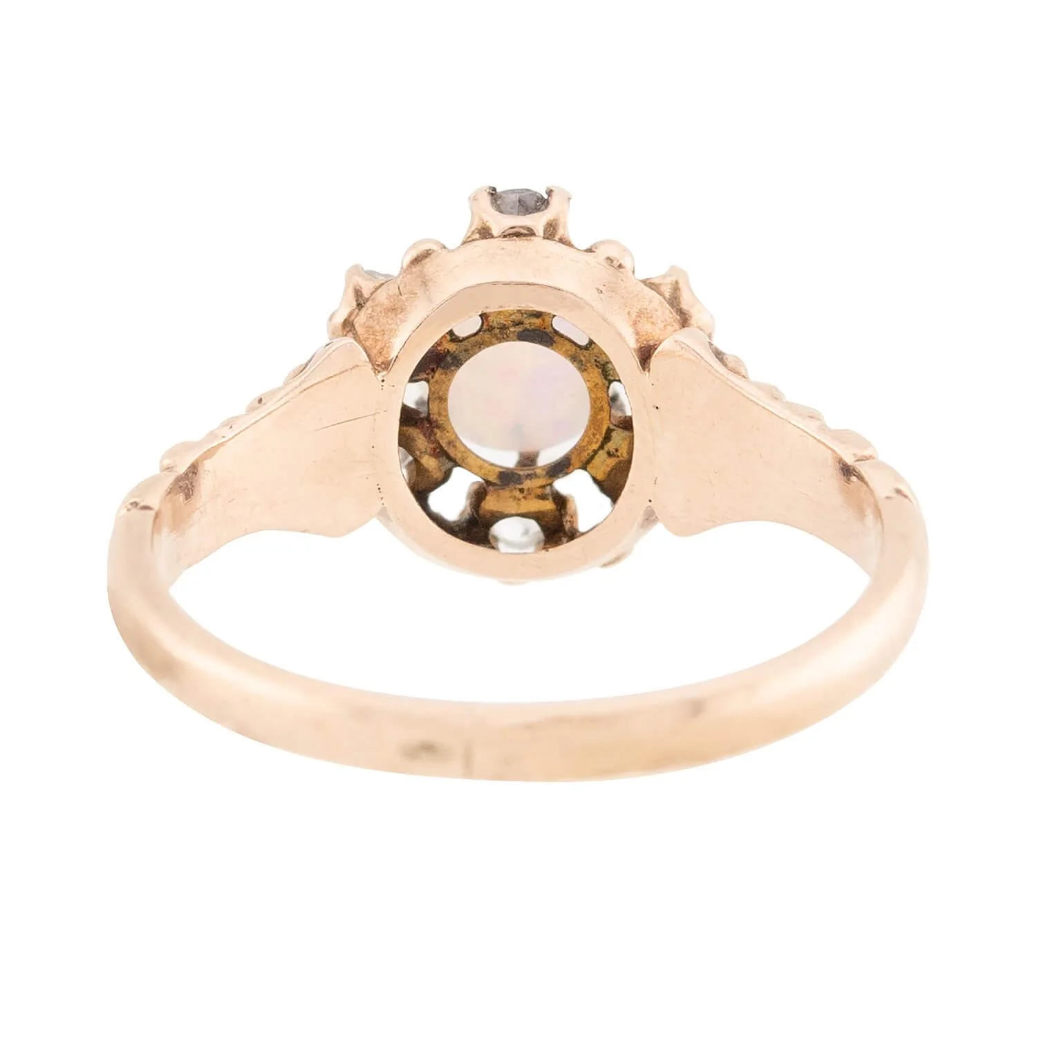 ALLSOP-STELLER INC. Victorian 14k Opal and Diamond Halo Ring - Image 5