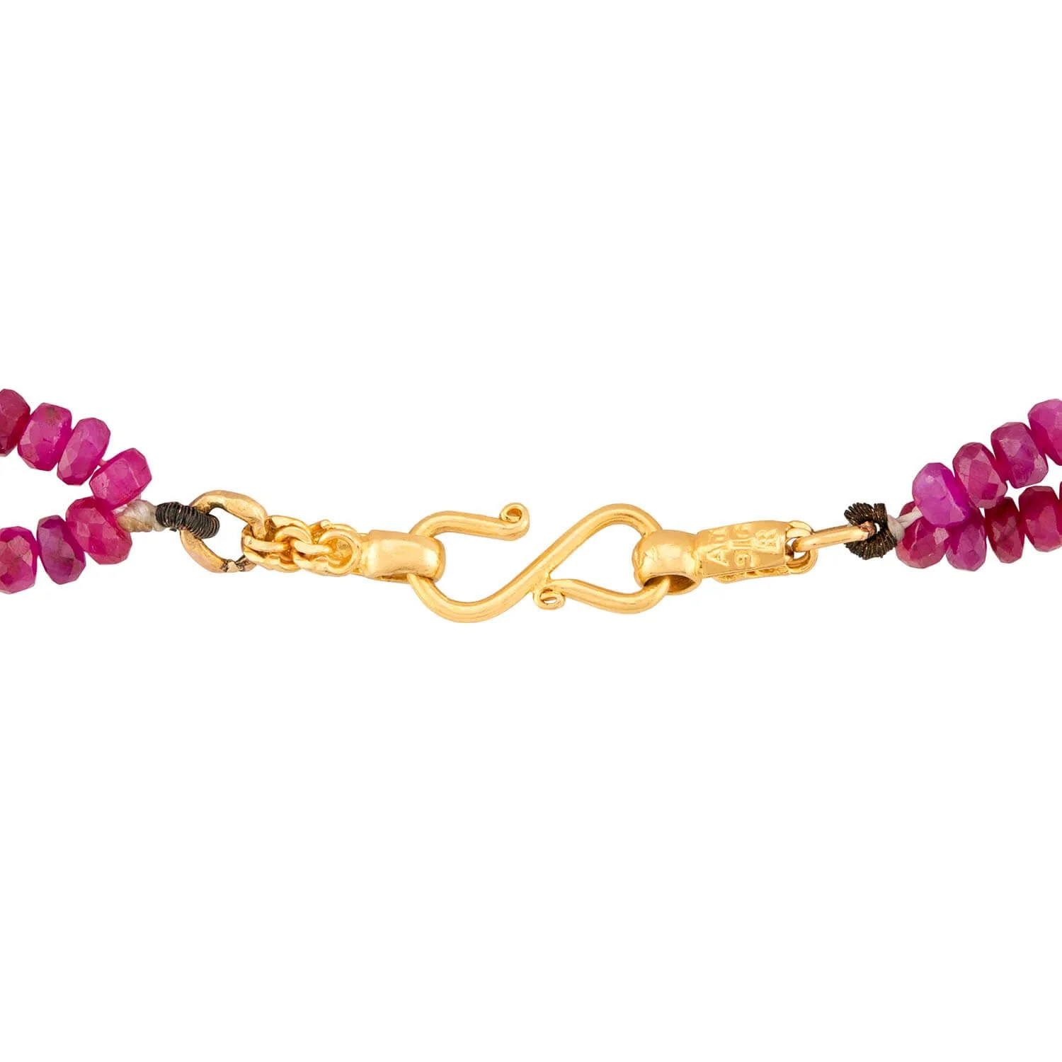 ANJANEY JEWELRY Estate Indian 22k Ruby Bead Necklace - Image 4