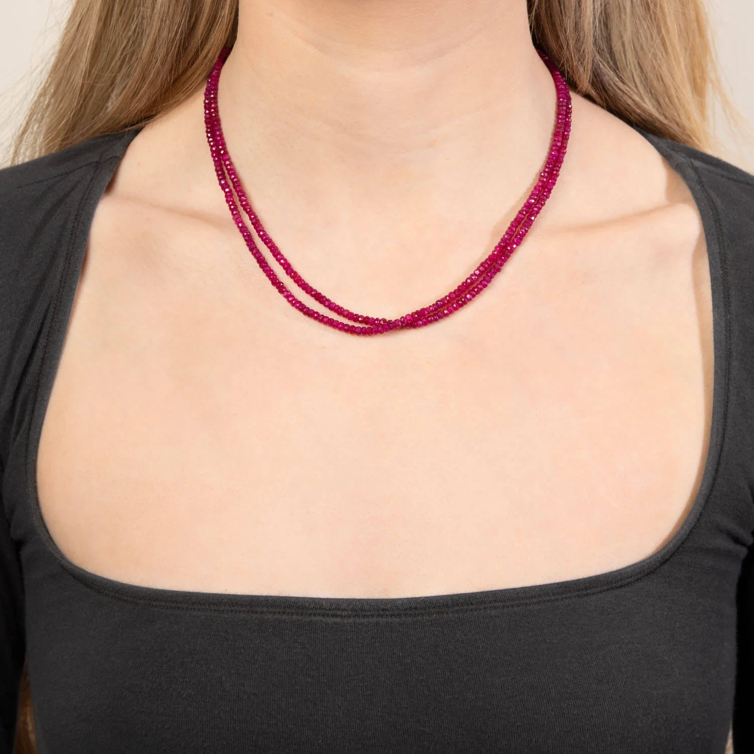 ANJANEY JEWELRY Estate Indian 22k Ruby Bead Necklace - Image 5