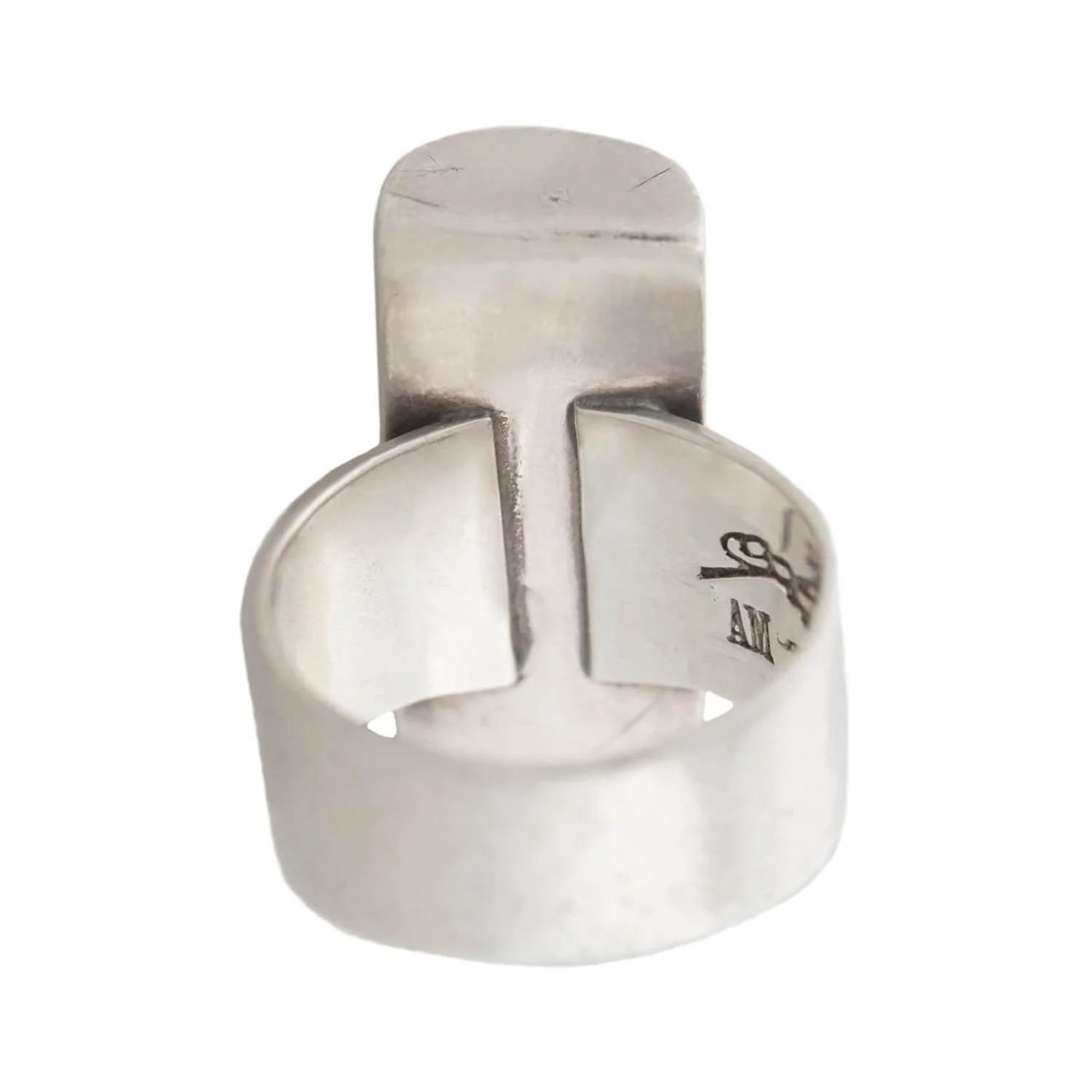 ANNA MARIA ÖBERG Estate Swedish Sterling Silver Ebony Wood Statement Ring - Image 4