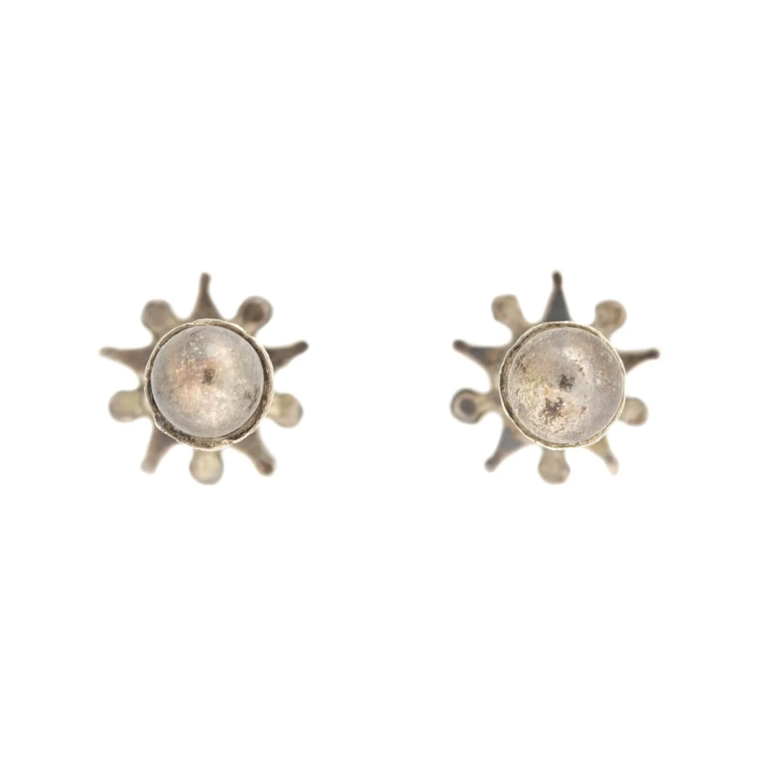 ANTOINE COLOMB Victorian French Sterling Silver Fossil Bangle & Earring Set w/Original Box - Image 10