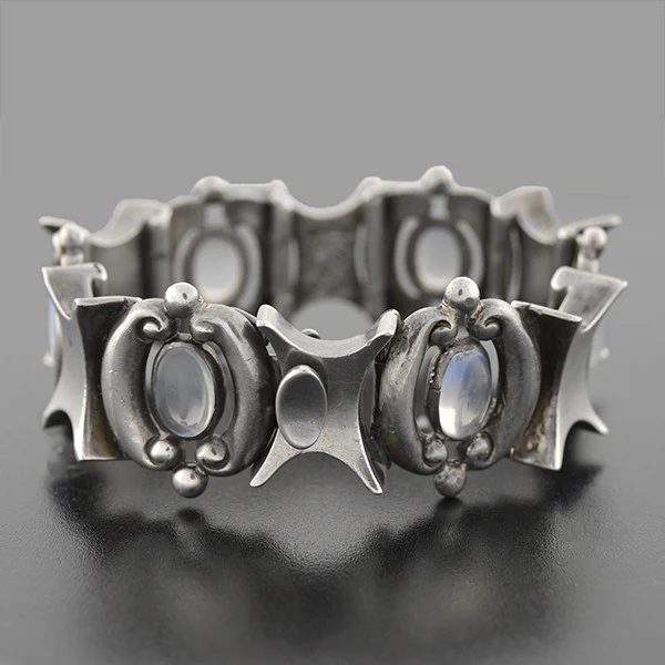 ANTONIO PINEDA Vintage Sterling & Moonstone Link Bracelet - Image 2