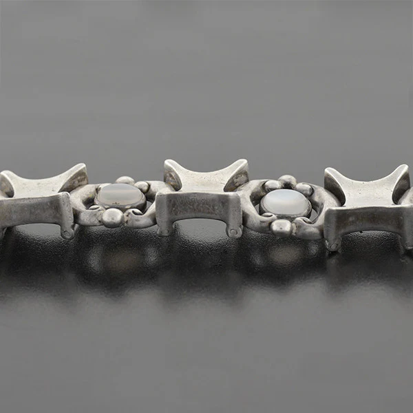 ANTONIO PINEDA Vintage Sterling & Moonstone Link Bracelet - Image 3