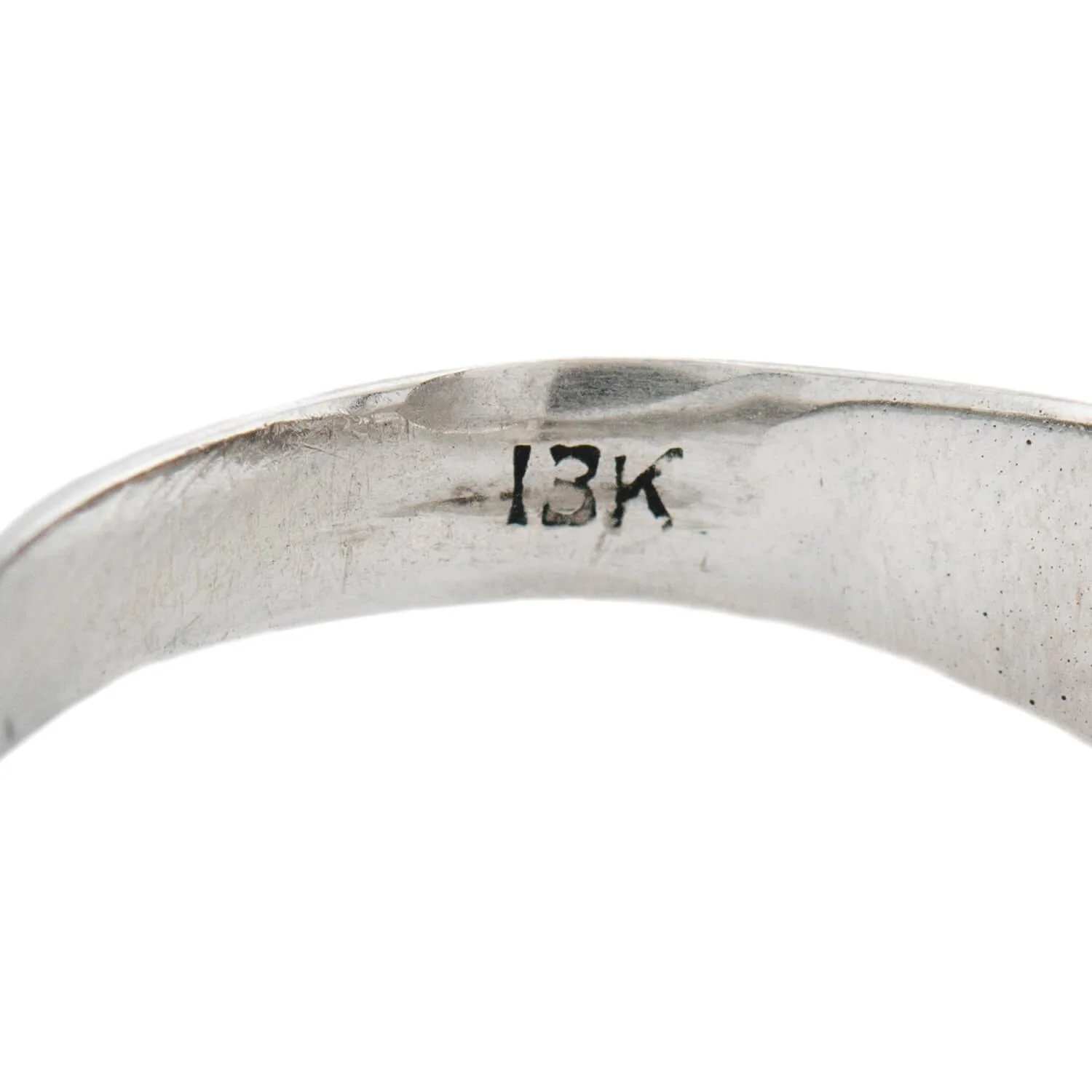 Art Deco 13k Diamond Flush Mount Ring - Image 5