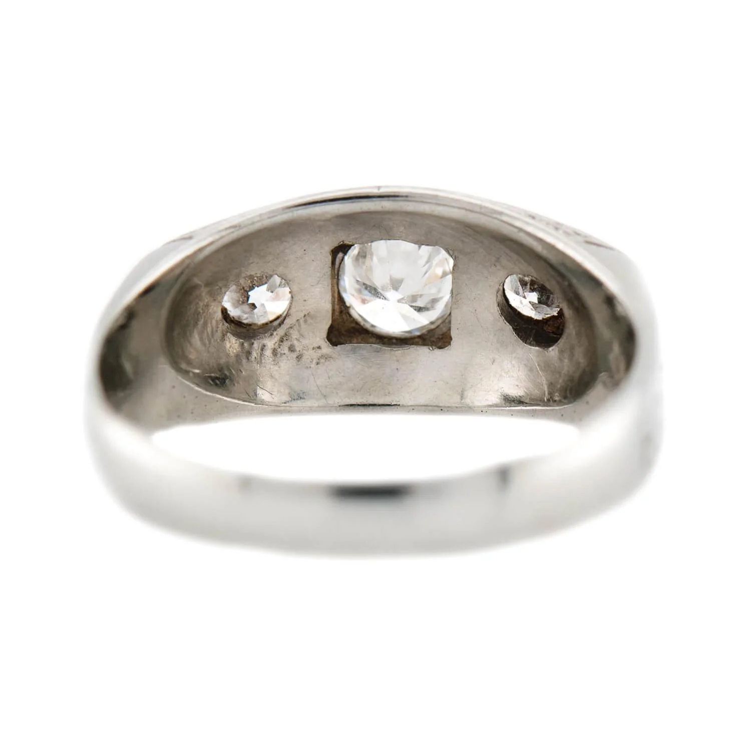 Art Deco 13k Diamond Flush Mount Ring - Image 6