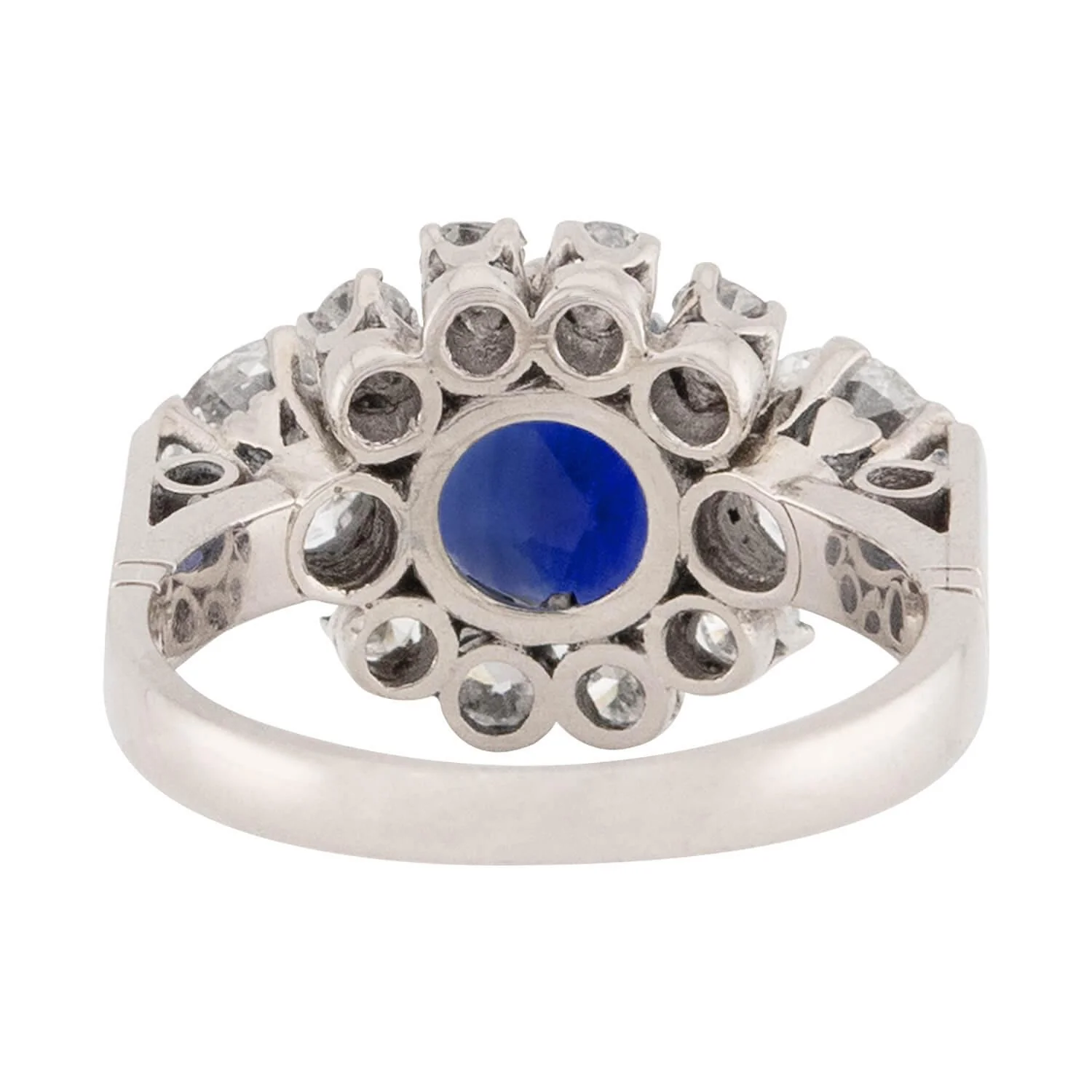 Art Deco 14k AGL Sapphire and Diamond Ring - Image 5
