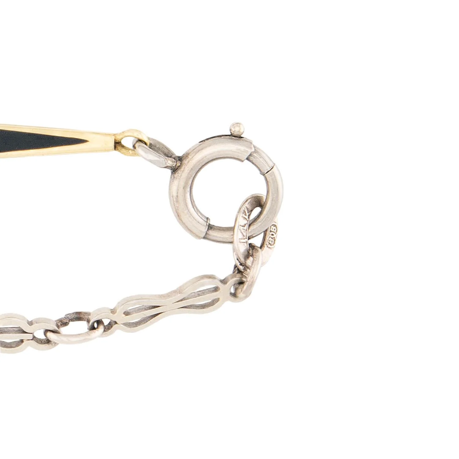 Art Deco 14k and Enamel Watch Chain - Image 4