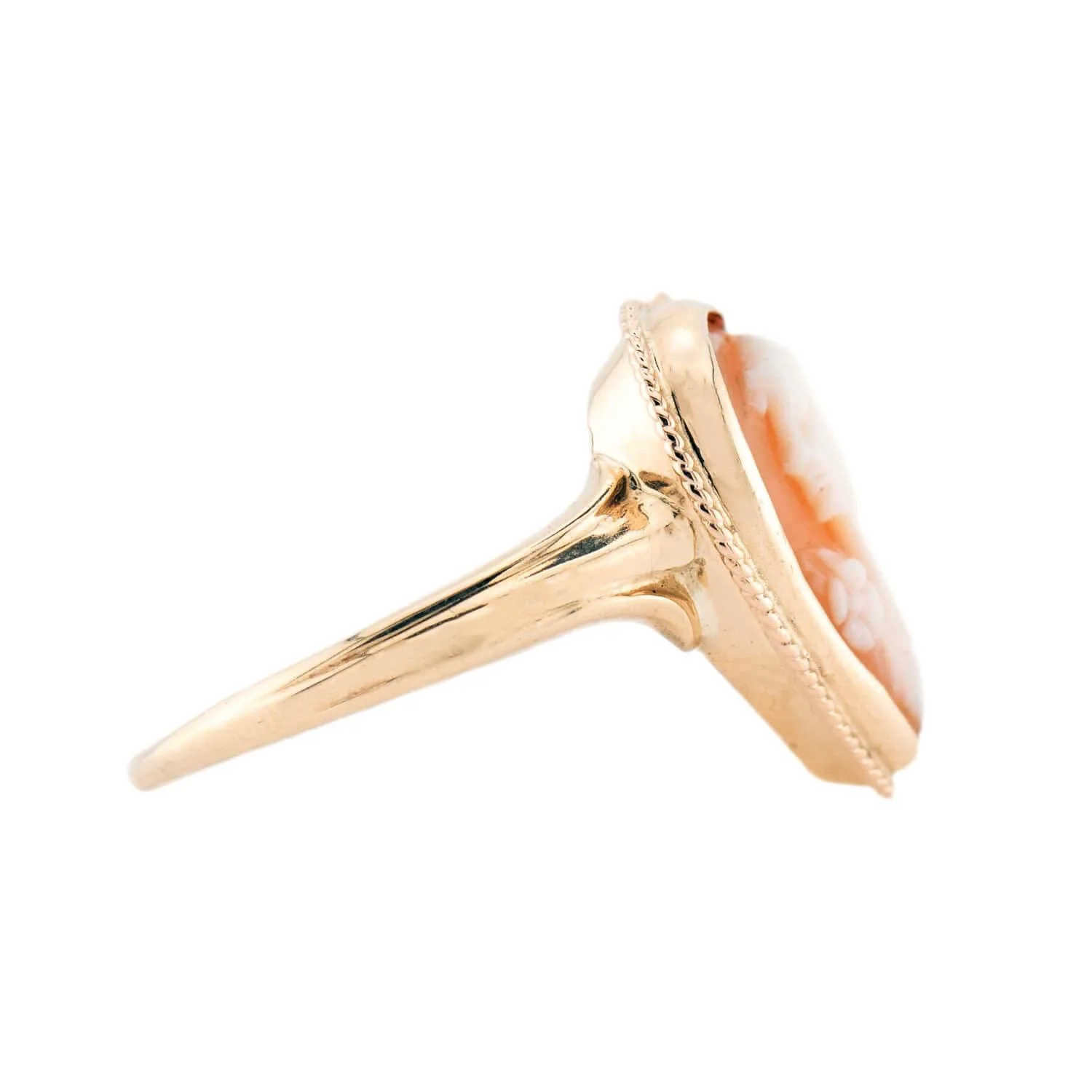 Art Deco 14k Cameo Heart Motif Ring - Image 2