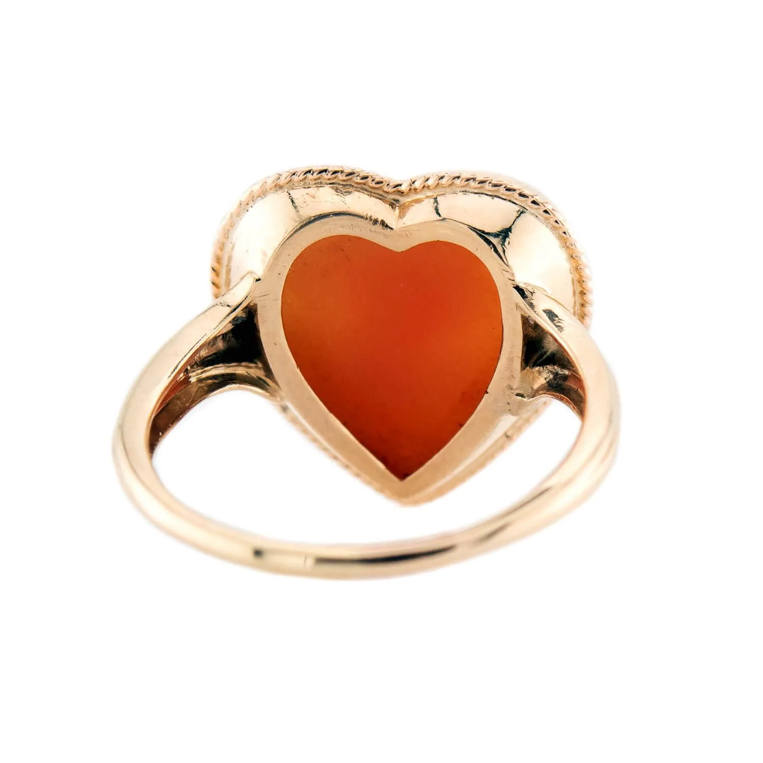 Art Deco 14k Cameo Heart Motif Ring - Image 4