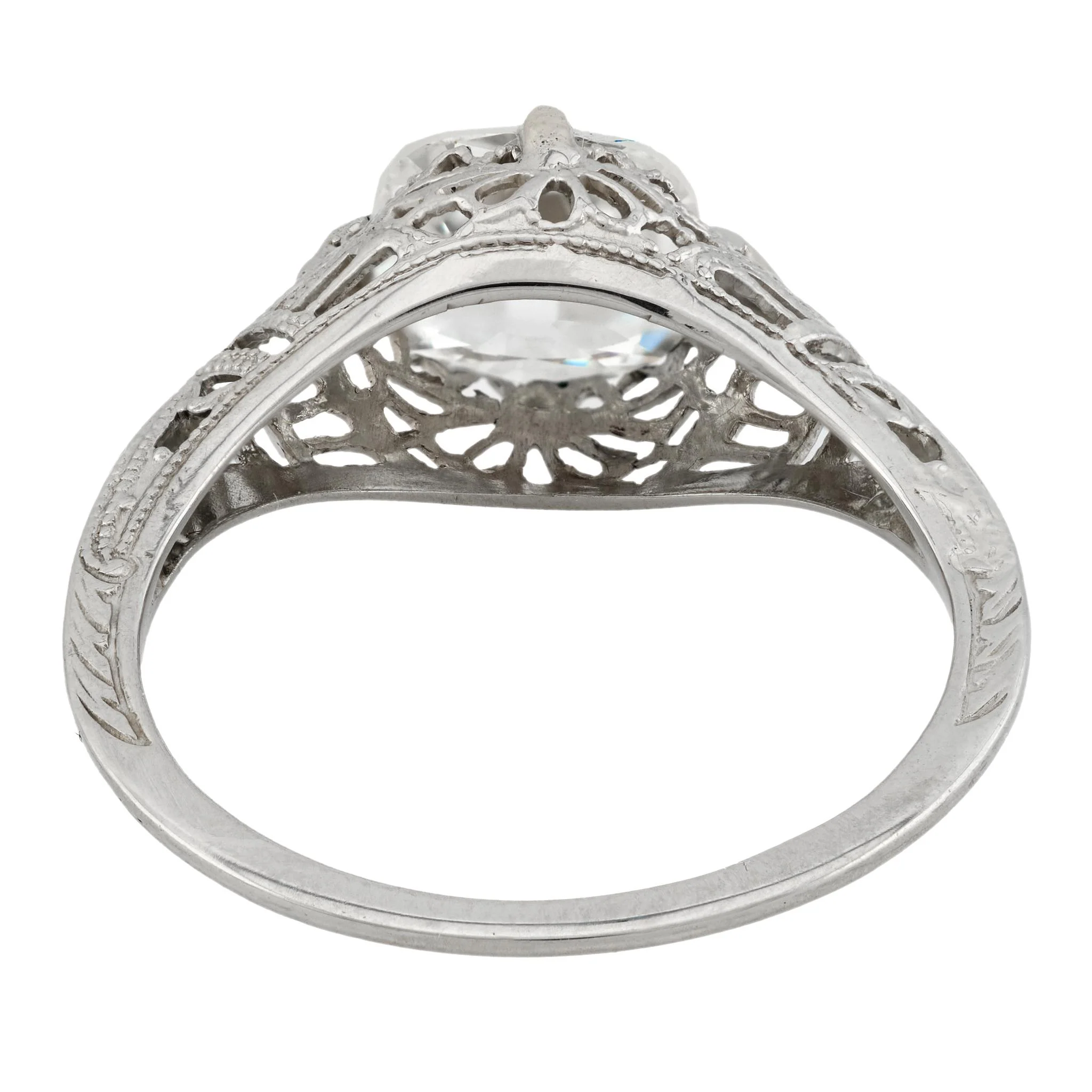 Art Deco 14k Peruzzi Diamond Engagement Ring 1.20ct - Image 5
