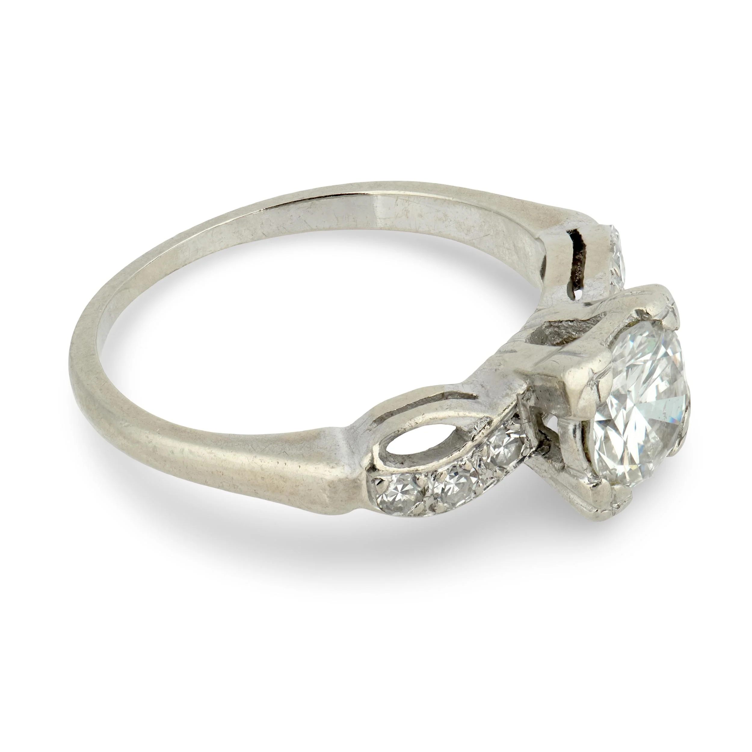 Art Deco 14k Diamond Engagement Ring .70ct - Image 3