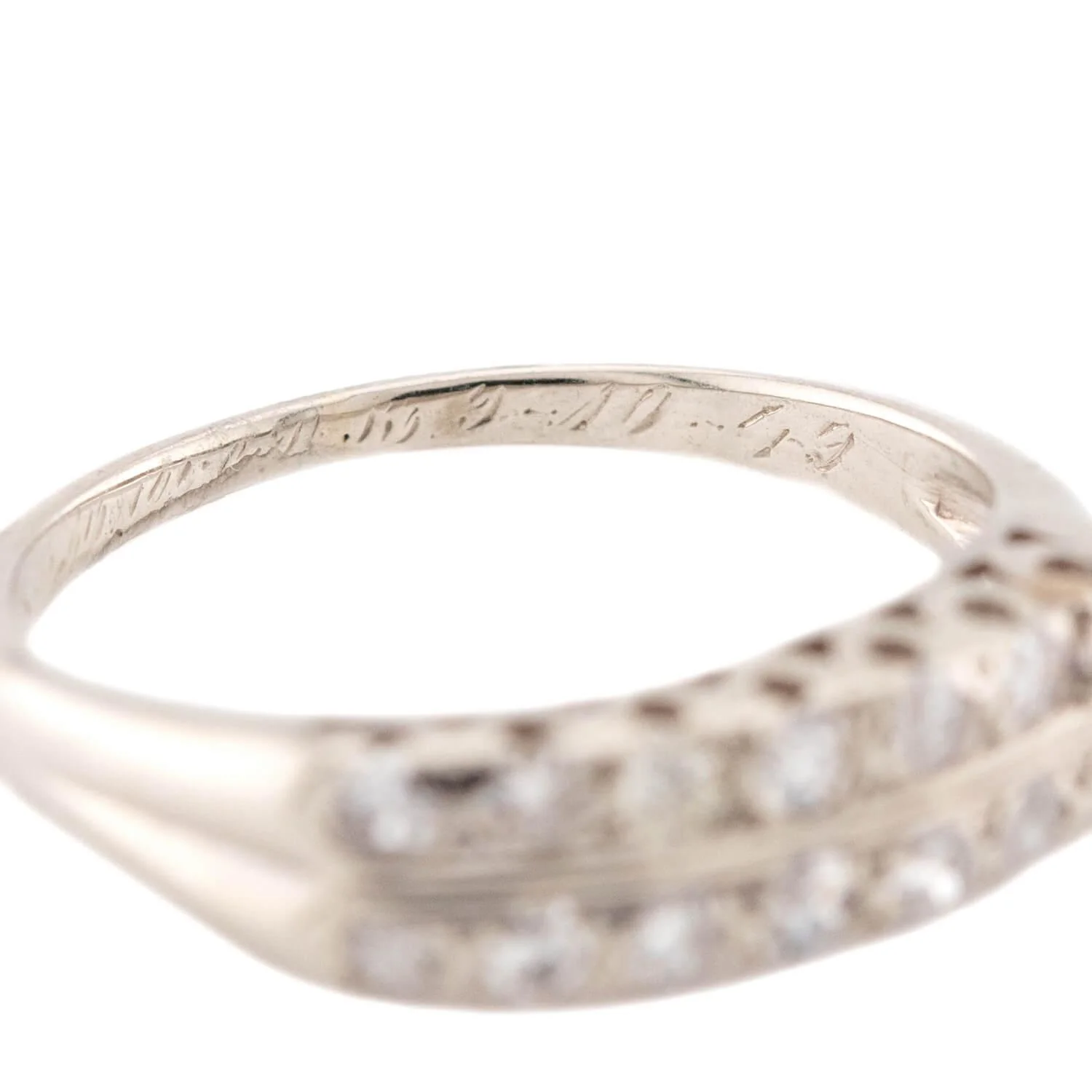 Art Deco 14k Diamond Half Band - Image 7