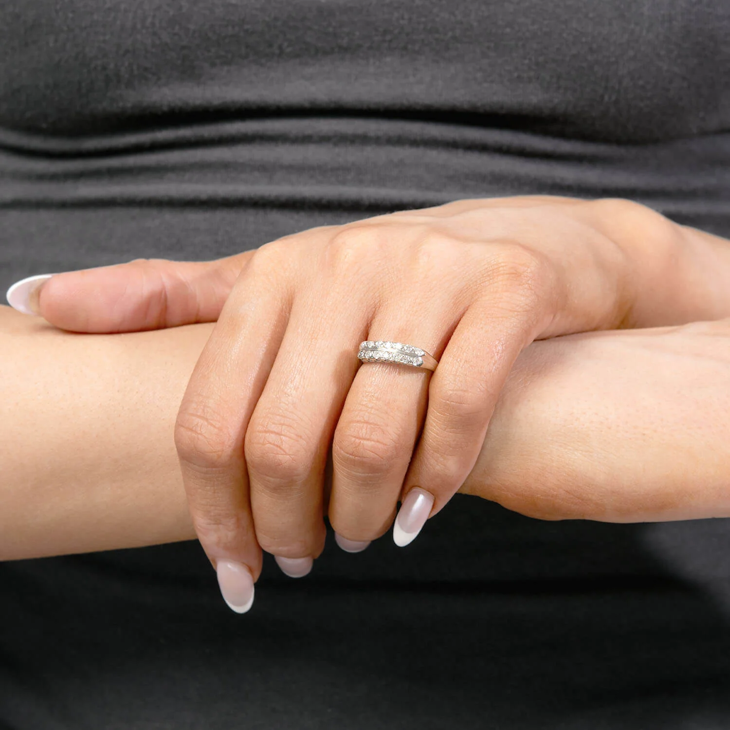 Art Deco 14k Diamond Half Band - Image 9
