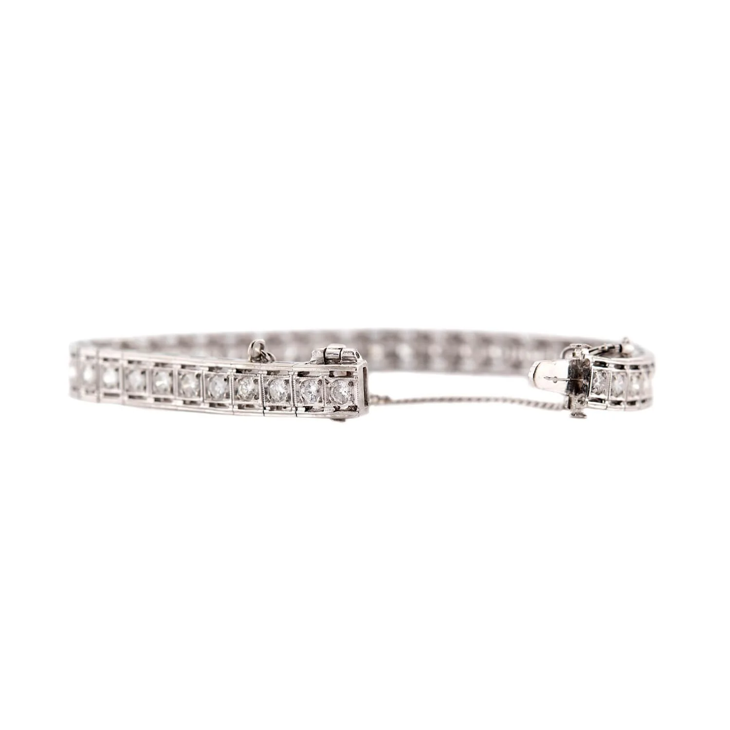 Art Deco 14k Diamond Tennis Bracelet - Image 5