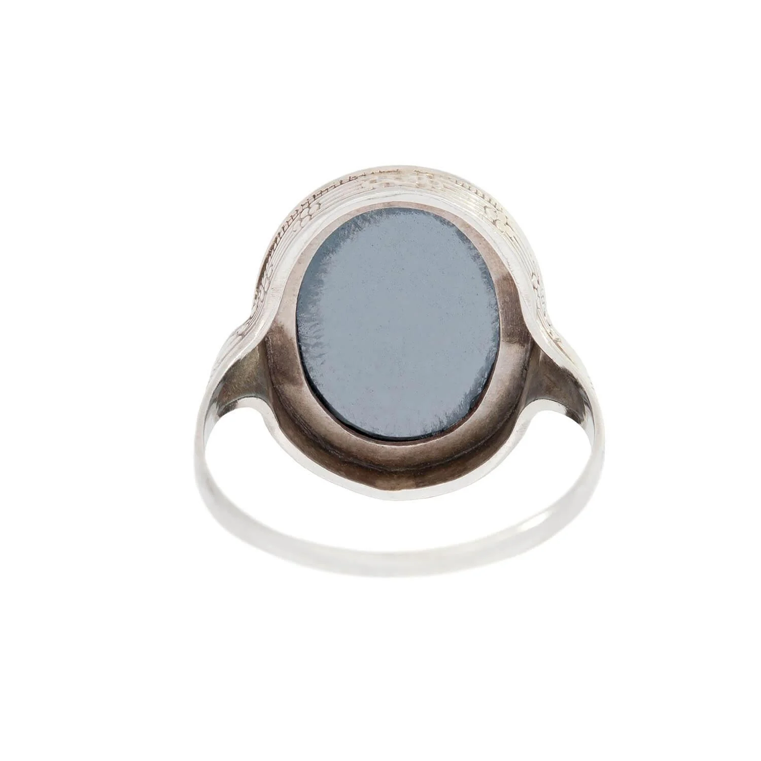 Art Deco 14k Hematite Cabochon Ring - Image 5