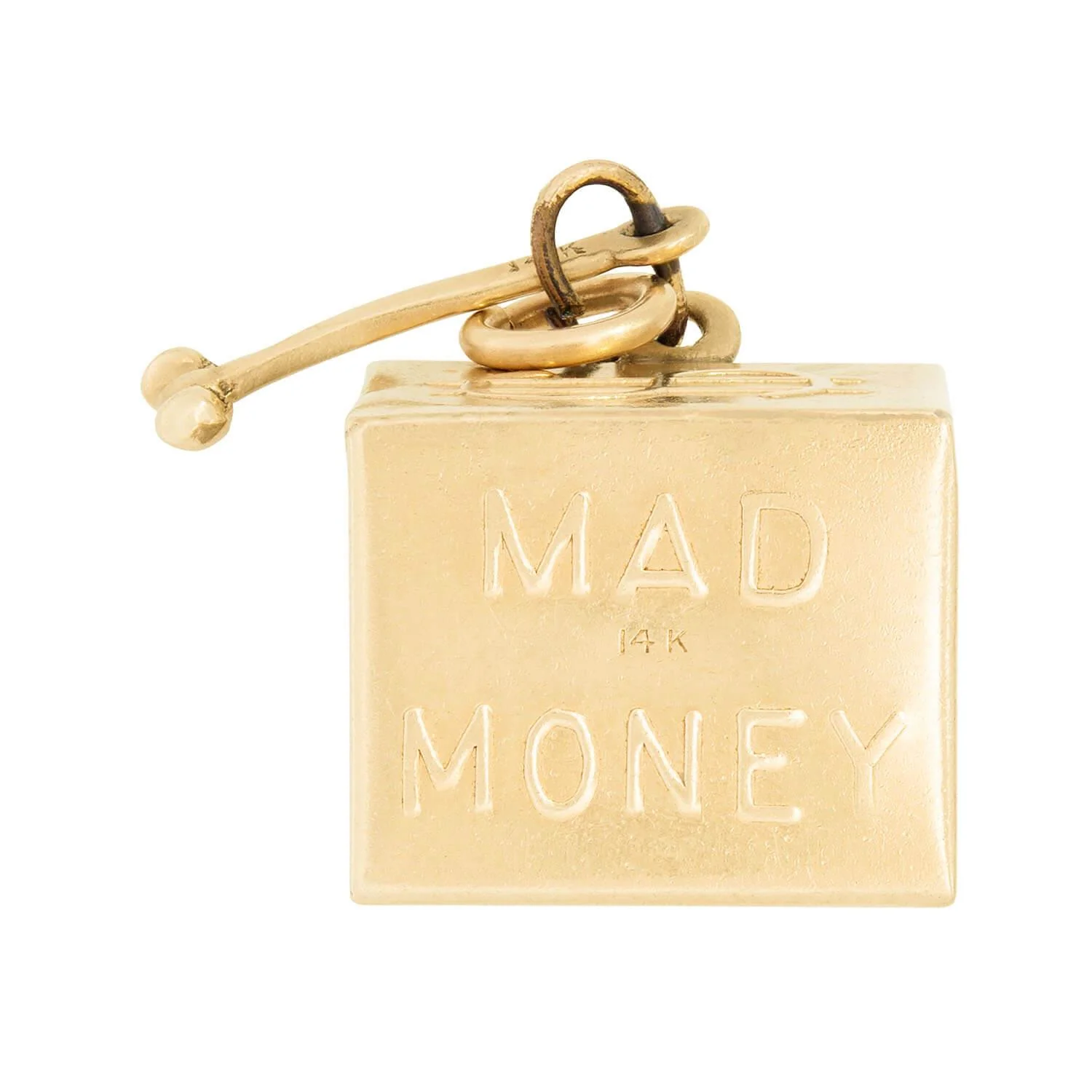 Art Deco 14k "In Case of Emergency Break Glass" Dollar Charm - Image 5