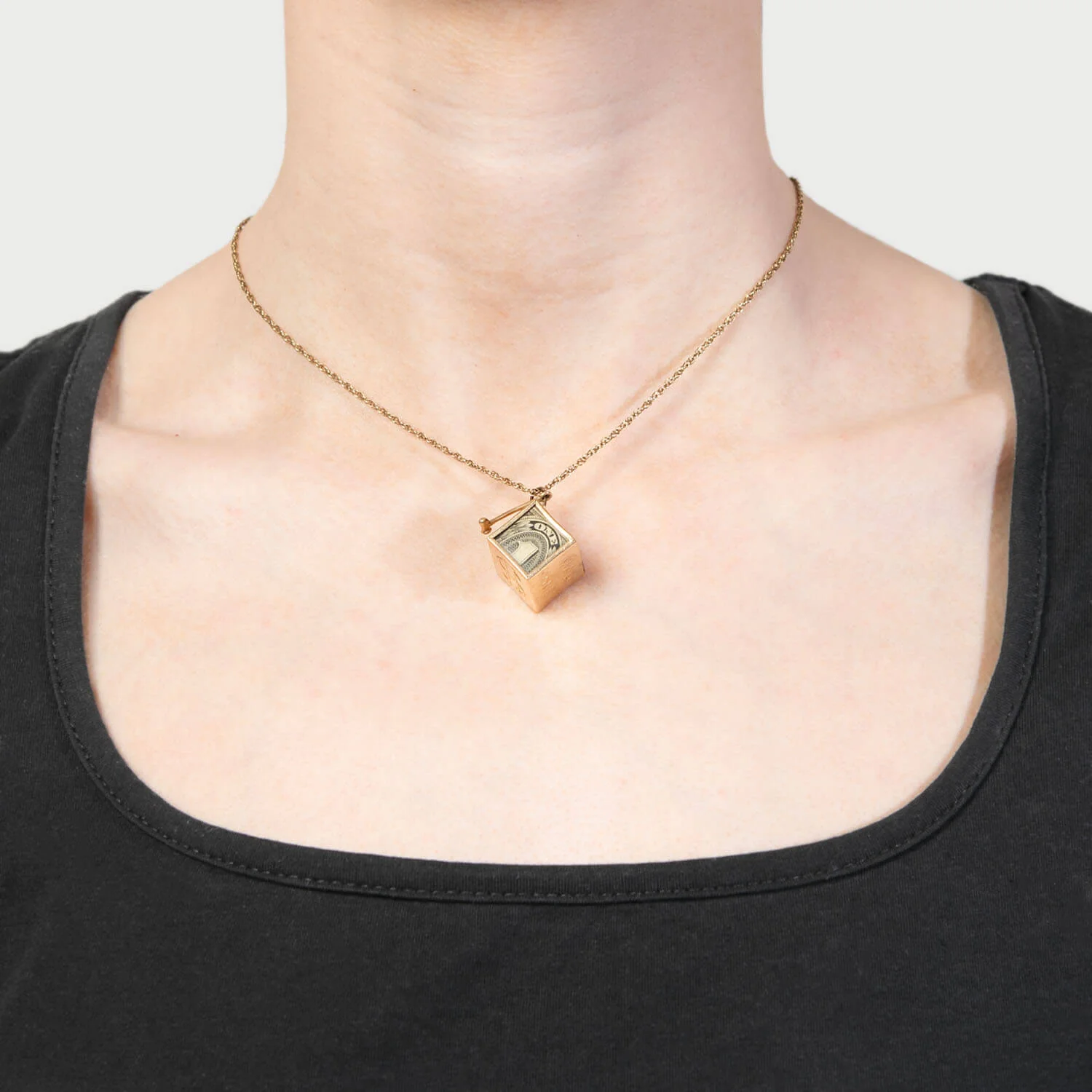 Art Deco 14k "In Case of Emergency Break Glass" Dollar Charm - Image 6